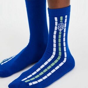 NWT FP Movement Fast Lane crew Blue Patterned Socks